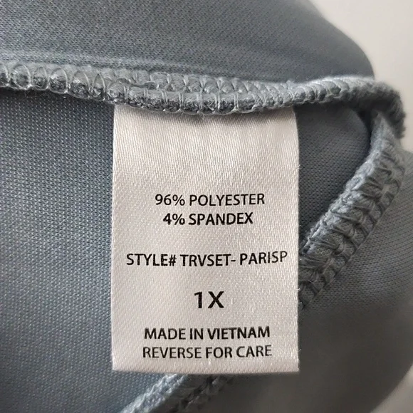 Dear Scarlett Flare Leg Pants 1X Blue Stretch Lounge Modern Casual Relaxed NWT - Picture 10 of 15